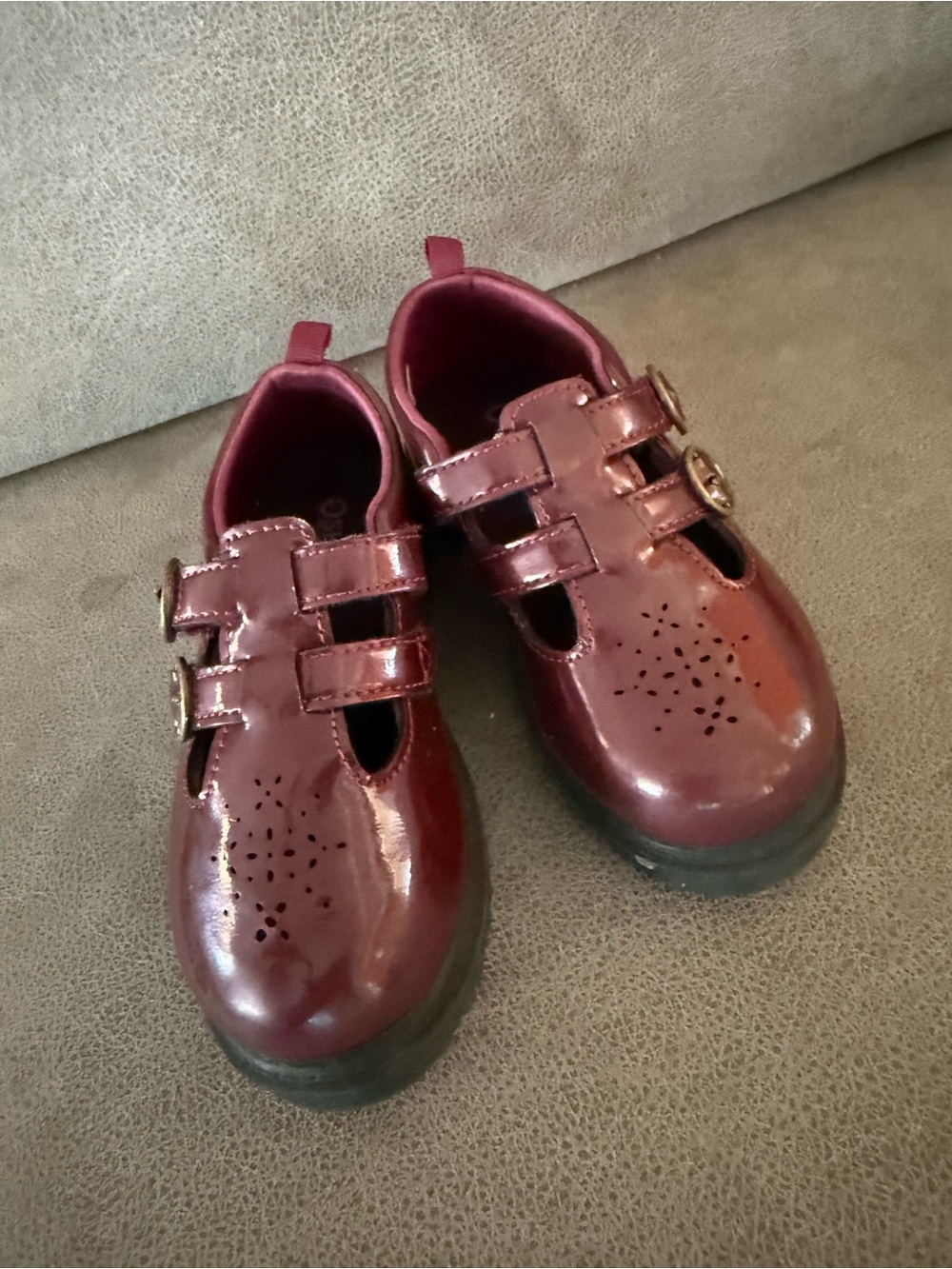 OshKosh Burgundy Patent Leather Toddler Girls Shoes